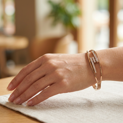 Sleek Overlapping Frame Bracelet