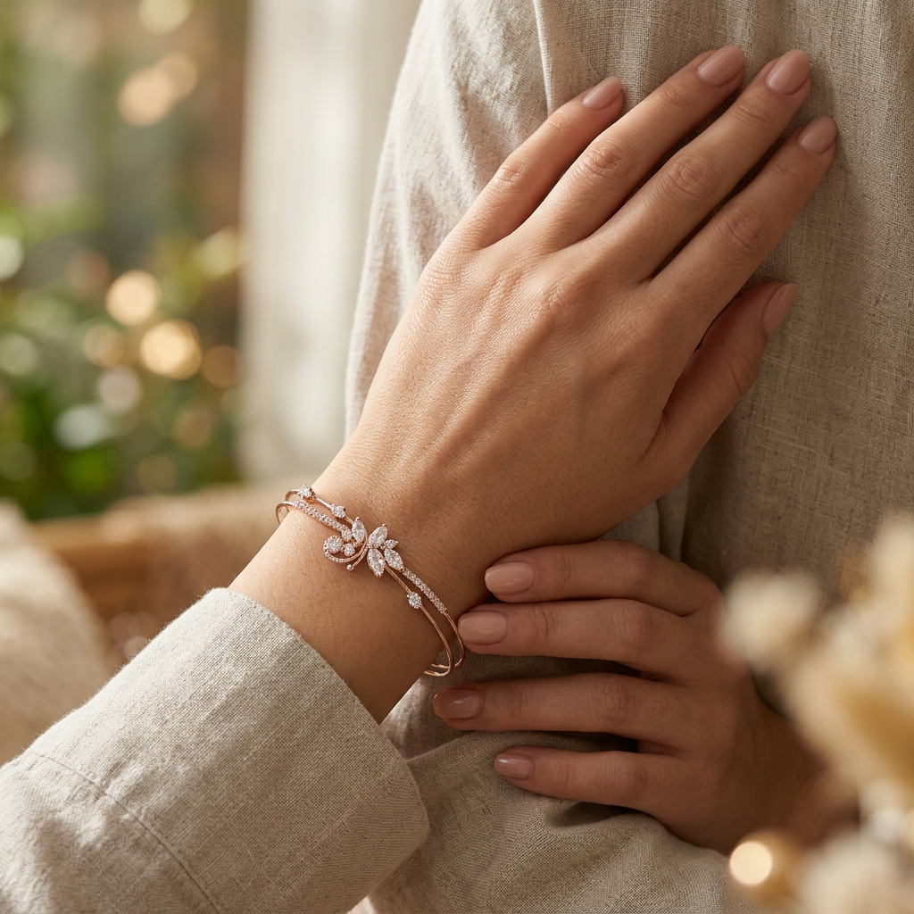 Butterfly Motif Split-Band Bracelet