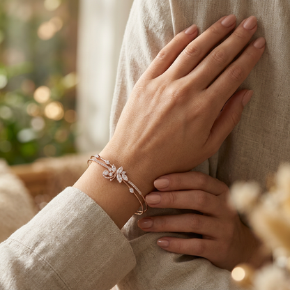 Butterfly Motif Split-Band Bracelet
