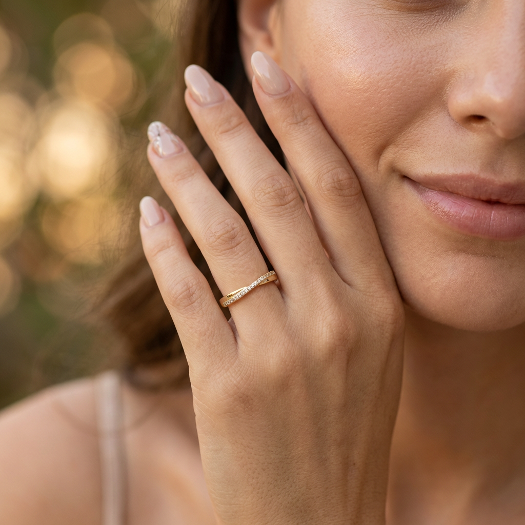 Adjustable Criss-Cross Wave Ring