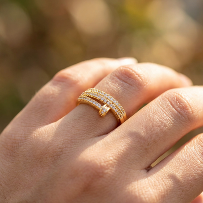 Luxury Nail Inspired Open Adjustable Ring