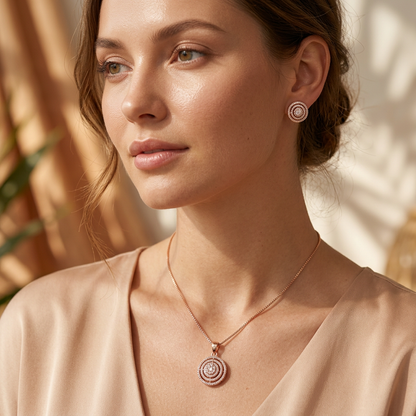 Pendant Necklace & Stud Earring Jewelry Set