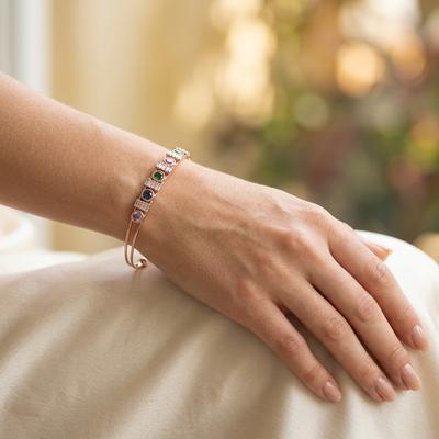 Split Band Rainbow Gem Bracelet