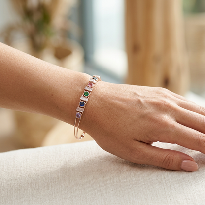 Split Band Rainbow Gem Bracelet