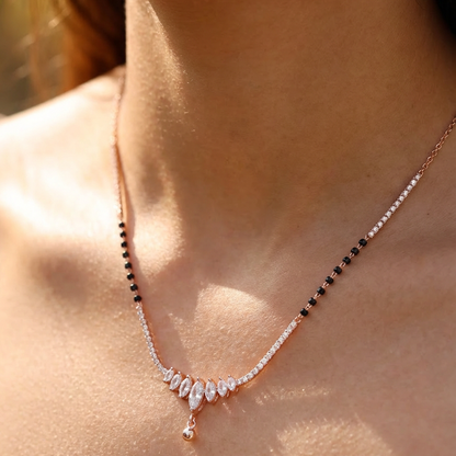 Zircon Studded Minimalist Mangalsutra with Drop Charms