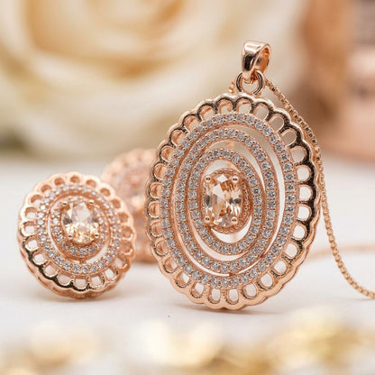 Oval Filigree Pendant Set