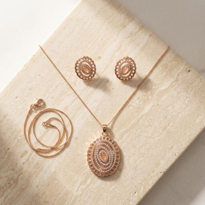 Oval Filigree Pendant Set