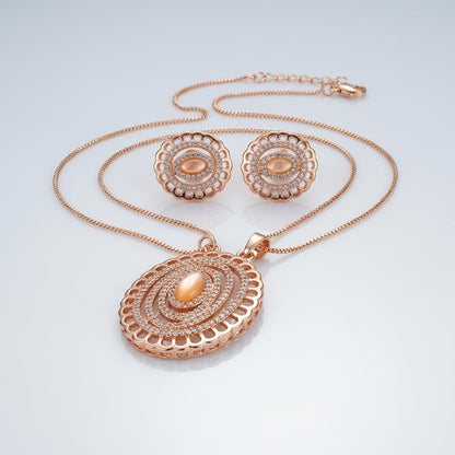 Oval Filigree Pendant Set