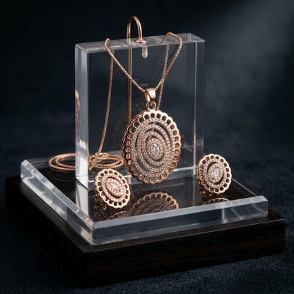 Oval Filigree Pendant Set